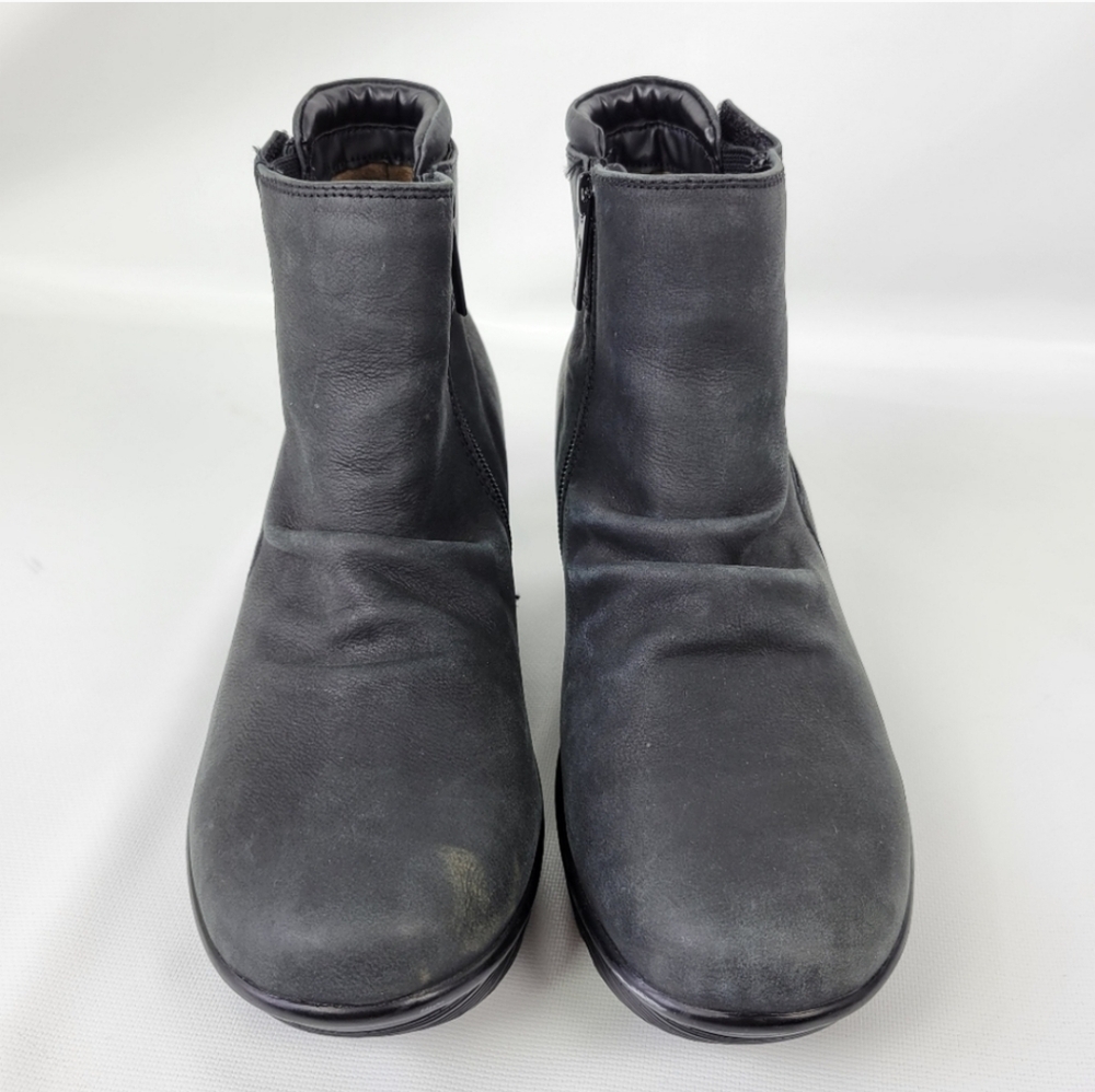 Skechers Leather Parallel Fastened Wedge Cooling Memory Foam Boots Sz 9 - Picture 5 of 11